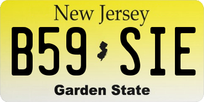 NJ license plate B59SIE