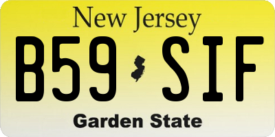 NJ license plate B59SIF