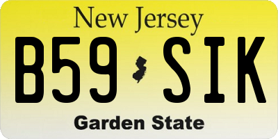 NJ license plate B59SIK