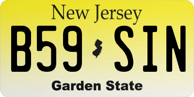 NJ license plate B59SIN