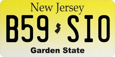 NJ license plate B59SIO