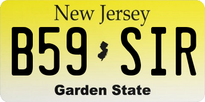 NJ license plate B59SIR