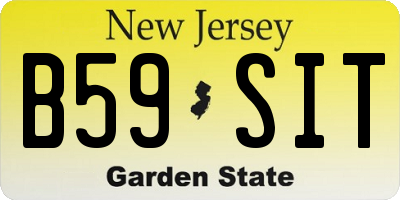 NJ license plate B59SIT