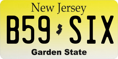 NJ license plate B59SIX