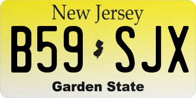 NJ license plate B59SJX