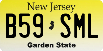 NJ license plate B59SML