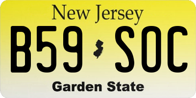 NJ license plate B59SOC
