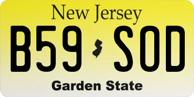 NJ license plate B59SOD