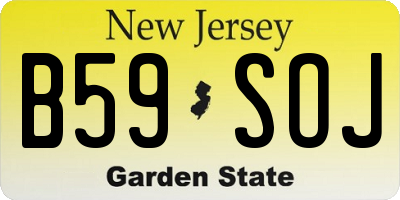 NJ license plate B59SOJ
