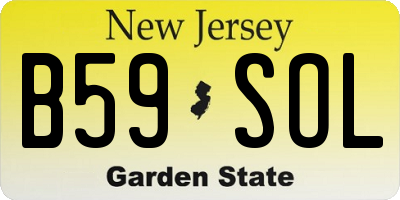 NJ license plate B59SOL