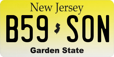 NJ license plate B59SON