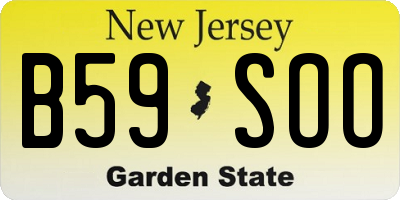 NJ license plate B59SOO