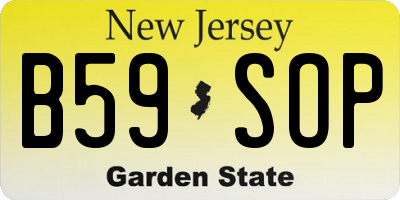 NJ license plate B59SOP