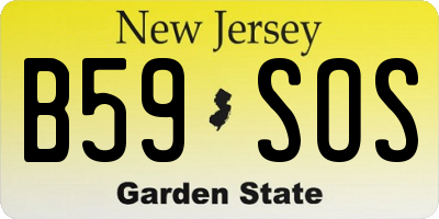 NJ license plate B59SOS