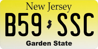 NJ license plate B59SSC