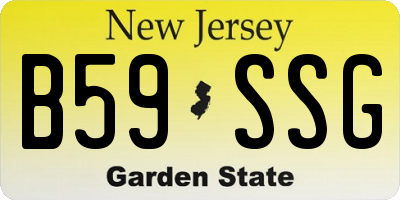 NJ license plate B59SSG