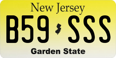 NJ license plate B59SSS