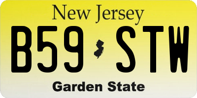 NJ license plate B59STW