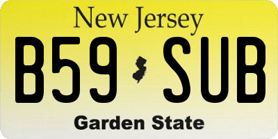 NJ license plate B59SUB