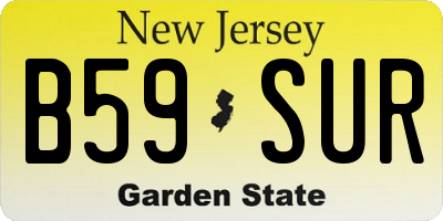NJ license plate B59SUR