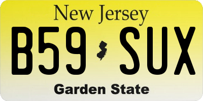 NJ license plate B59SUX