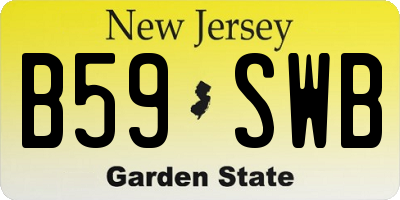 NJ license plate B59SWB