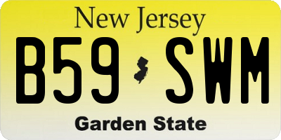 NJ license plate B59SWM