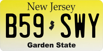 NJ license plate B59SWY