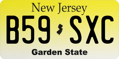 NJ license plate B59SXC