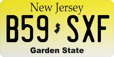 NJ license plate B59SXF