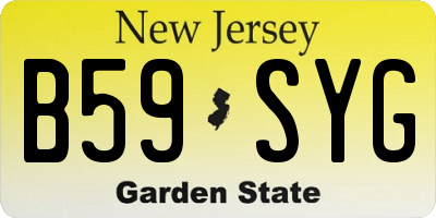 NJ license plate B59SYG
