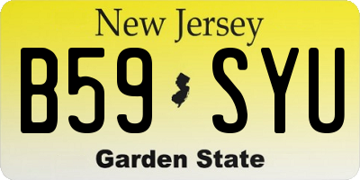 NJ license plate B59SYU