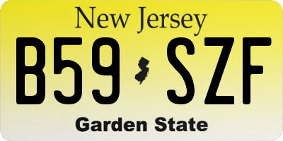 NJ license plate B59SZF
