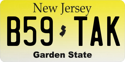 NJ license plate B59TAK