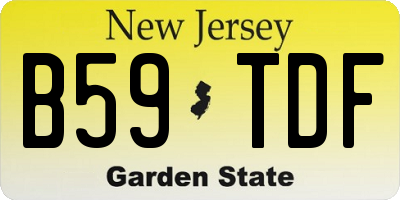 NJ license plate B59TDF
