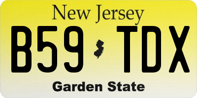 NJ license plate B59TDX