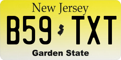 NJ license plate B59TXT