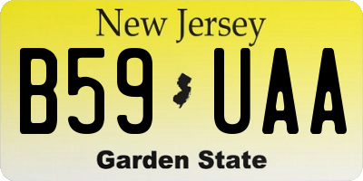 NJ license plate B59UAA