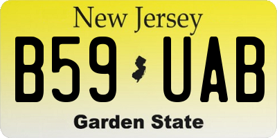 NJ license plate B59UAB
