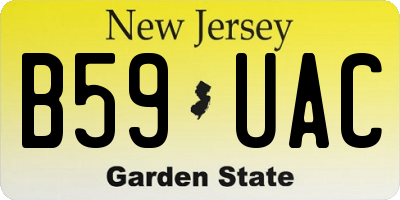 NJ license plate B59UAC