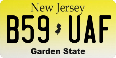 NJ license plate B59UAF
