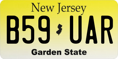 NJ license plate B59UAR