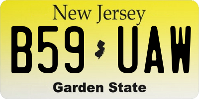 NJ license plate B59UAW