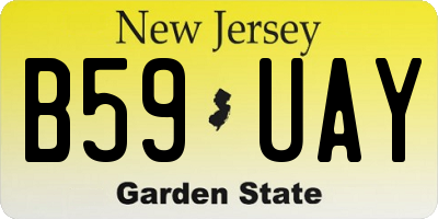 NJ license plate B59UAY