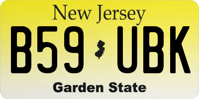 NJ license plate B59UBK