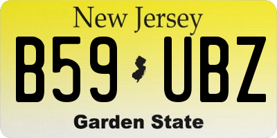 NJ license plate B59UBZ