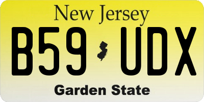 NJ license plate B59UDX