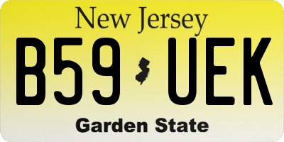 NJ license plate B59UEK