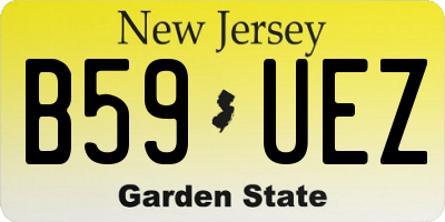 NJ license plate B59UEZ