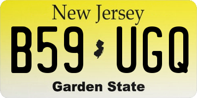 NJ license plate B59UGQ